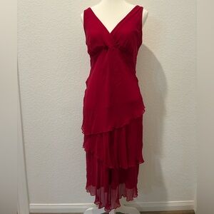 Jonathan Martin Studio | Layered Red Silk Dress